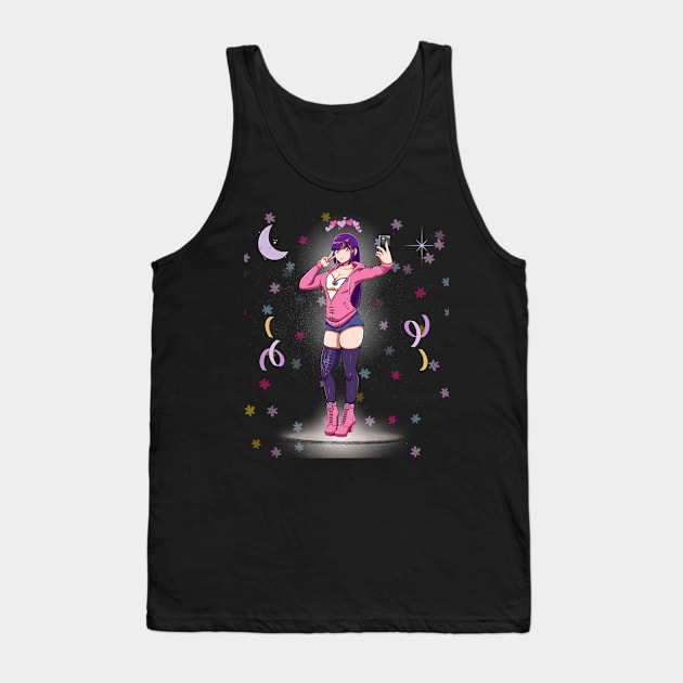 Funny anime girl Tank Top by Funtomass